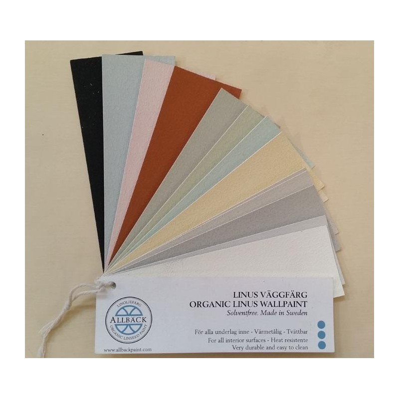 Vifte med små prøveopstrøg Allbäck linoliemaling